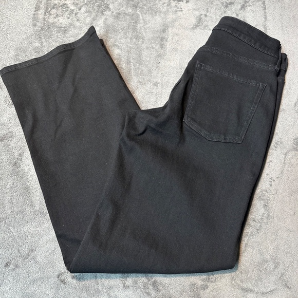 Wide Leg Jeans High Rise Black Denim Size 2 Old Navy - Picture 8 of 10